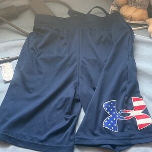 Under Armour Dark Blue Shorts with Patriotic Logo